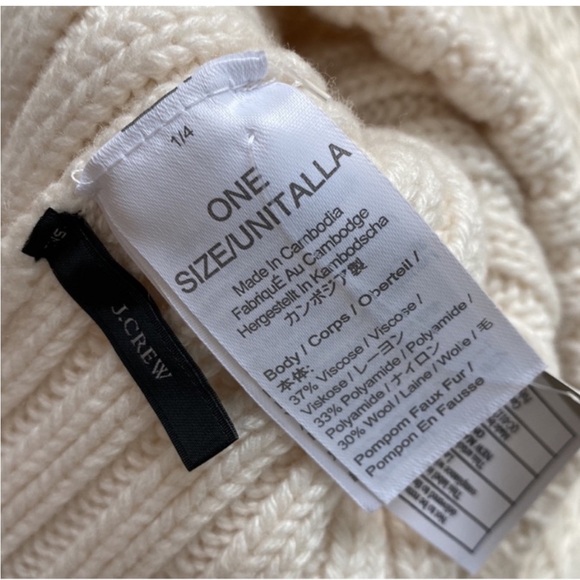 J. Crew Ribbed Pom Pom Beanie - Picture 5 of 8